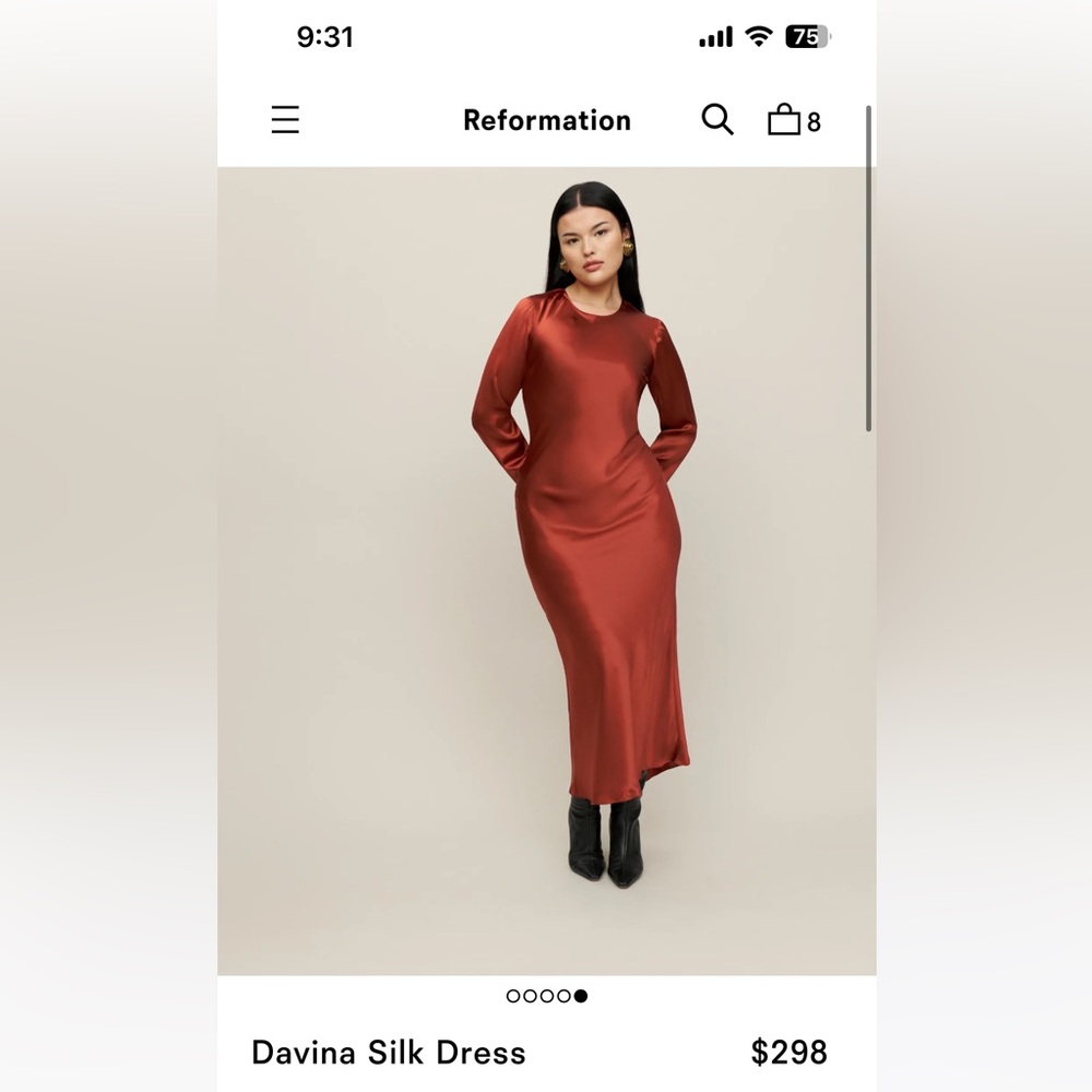 Silk Reformation Dress - Open Back